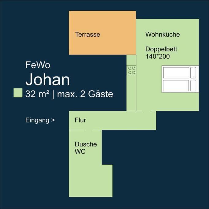 Fewo Johan - Ideal Fuer 1-2 Personen, Eigene Terrasse هام المظهر الخارجي الصورة